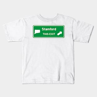 Stamford, Connecticut Highway Exit Sign Kids T-Shirt